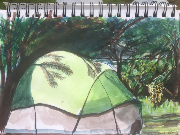 tent watercolor